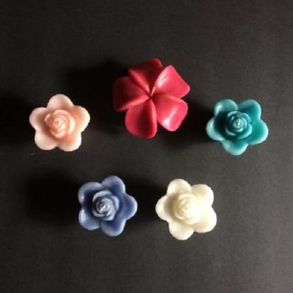 Flower Candles - Set of 5 - NEW